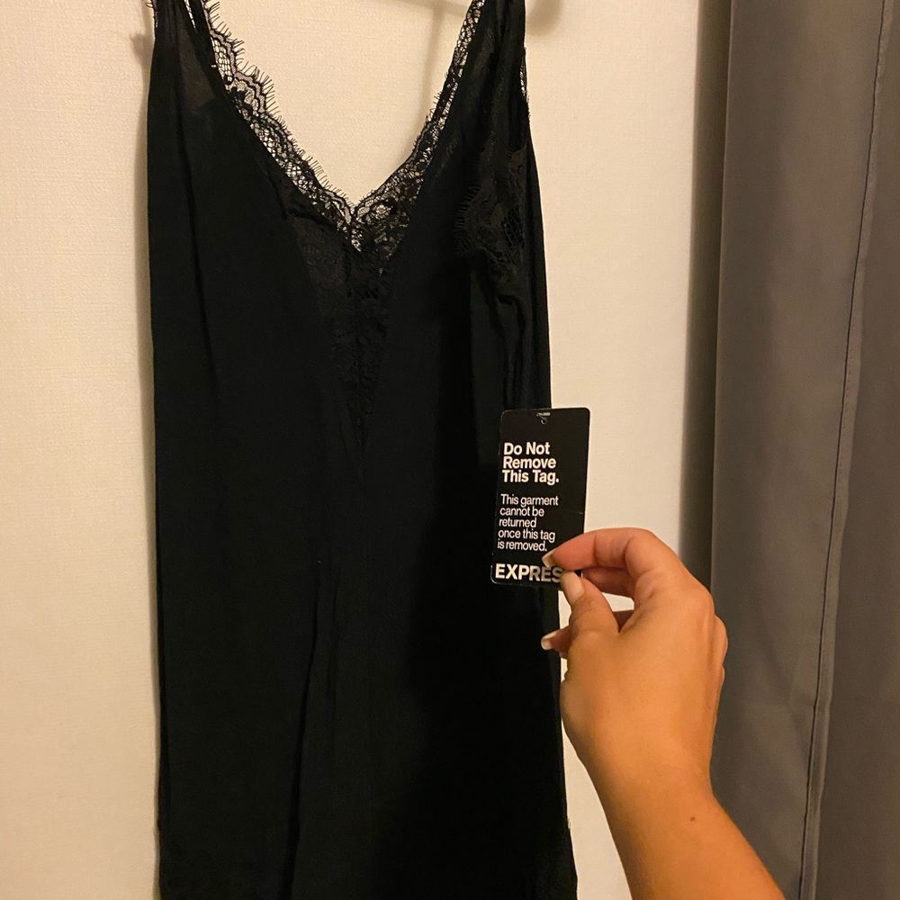 Black lace detail romper from Express!